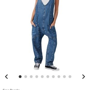We The Free Blue Denim Overalls